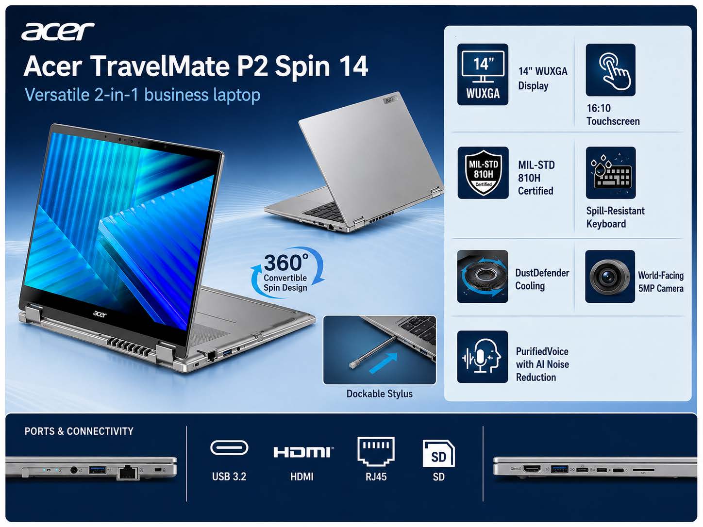 Acer TravelMate P2 Spin 14